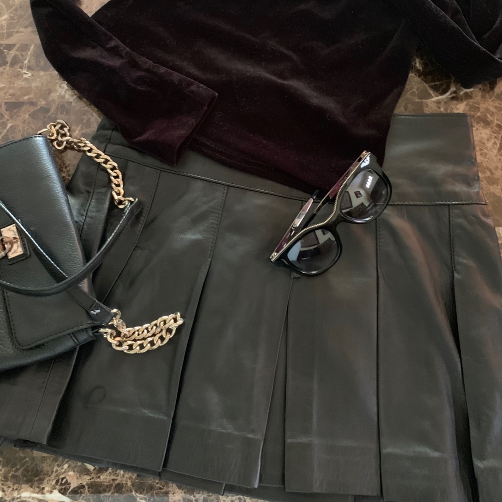 Vera Pelle Italian  soft Leather Mini Skirt